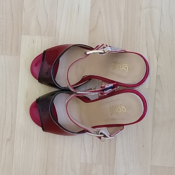 Baldi London Red High Heels Sexy Open Toe Sandals Size 7.5 - Picture 6 of 11